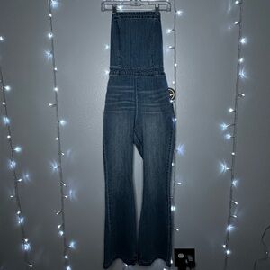 Dollhouse Halter Flare Jumpsuit with open back